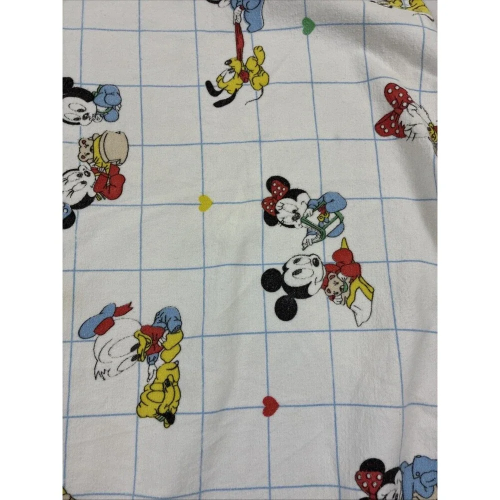 Vintage Disney Babies Mickey Minnie Mouse Baby Receiving Blanket Donald